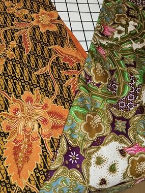 Midi batik wrap circle skirts, cotton batik wrap skirt,Rare Find 2 Skirts